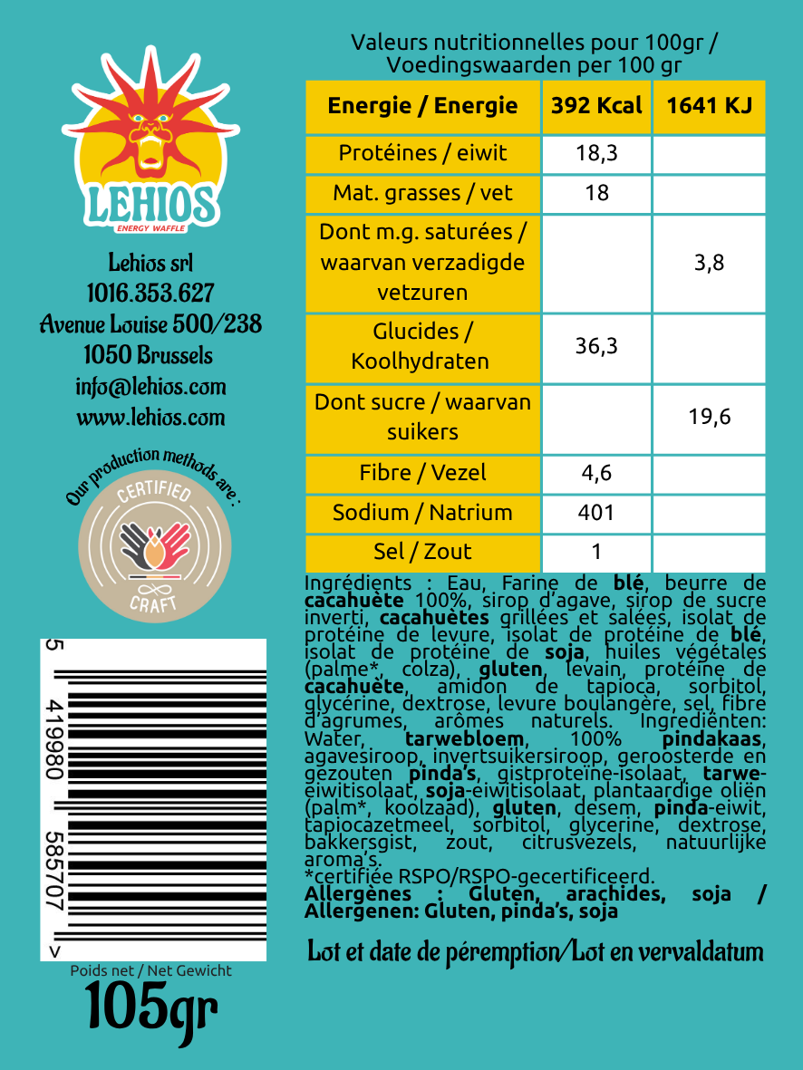 Proteïnewafels (8 stuks): Peanut Dream