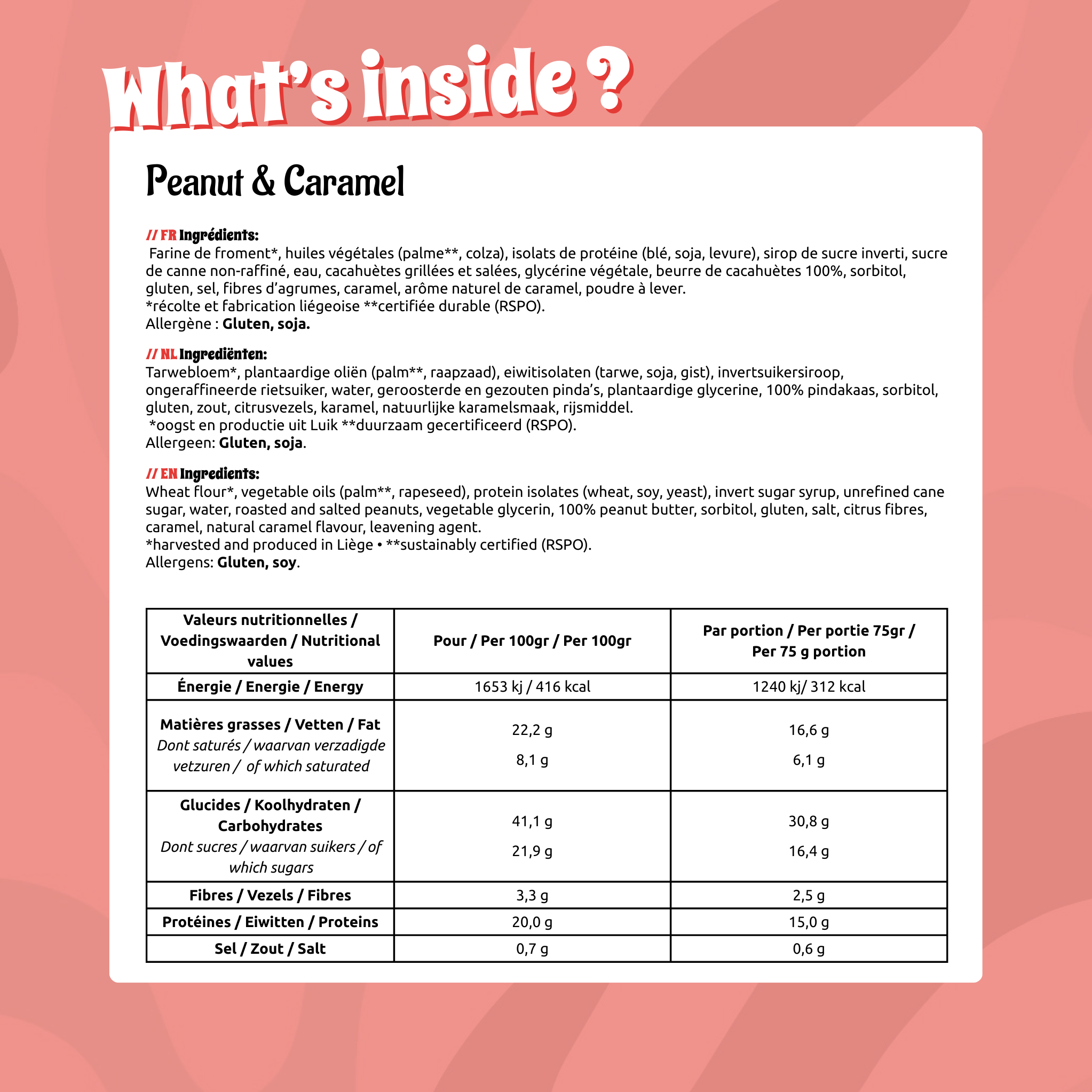 Proteïnekoekjes (12 stuks): Pinda &amp; Karamel